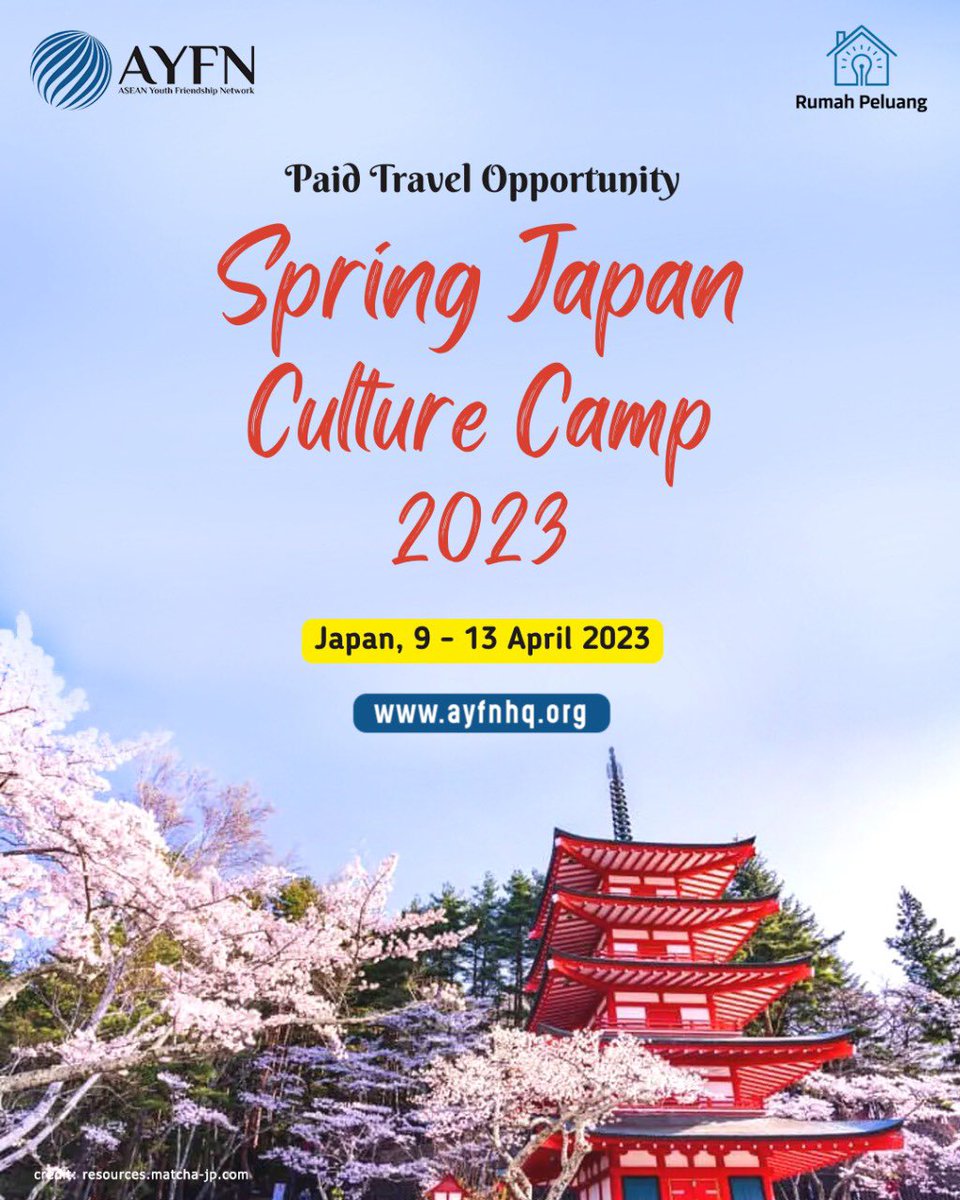 ayfnacademy's tweet photo. Japan Culture Camp by AYFN is a cultural learning program designed to give an understanding on culture and social awareness for participants. This program was started since 2015.
#travel #japan #scholarship #ayfn #beasiswa #jepang #beasiswajepang #paidtravel #osakacastle #gion https://t.co/1Ticm6BxAF