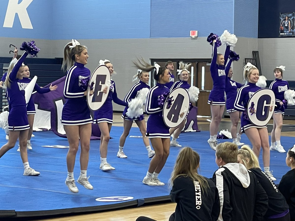 Spirit programs are up and at it this morning preparing for State next week.  Nice job to all. ##ChanpsPlayHere