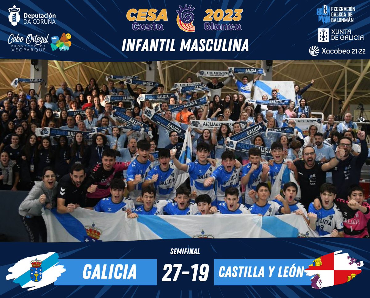 fgabalonman's tweet photo. 🏆 CESA COSTA BLANCA 2023 

🤾🏻‍♀️INFANTIL MASCULINA
🔵 SEMIFINAL
🕛 Final
🆚 GALICIA 27:19 CASTILLA Y LEÓN 

SIIIIIIIIIIIIIIIIIII NON PODEMOS ESTAR MÁIS CHE@S DE LEDICIA! A POLO OURO XIGANTES GALAICOS!!!! QUÉ ESPECTÁCULO!!! 

#SomosFamilia
#ConSeloGalego https://t.co/NOHcmeTnsu