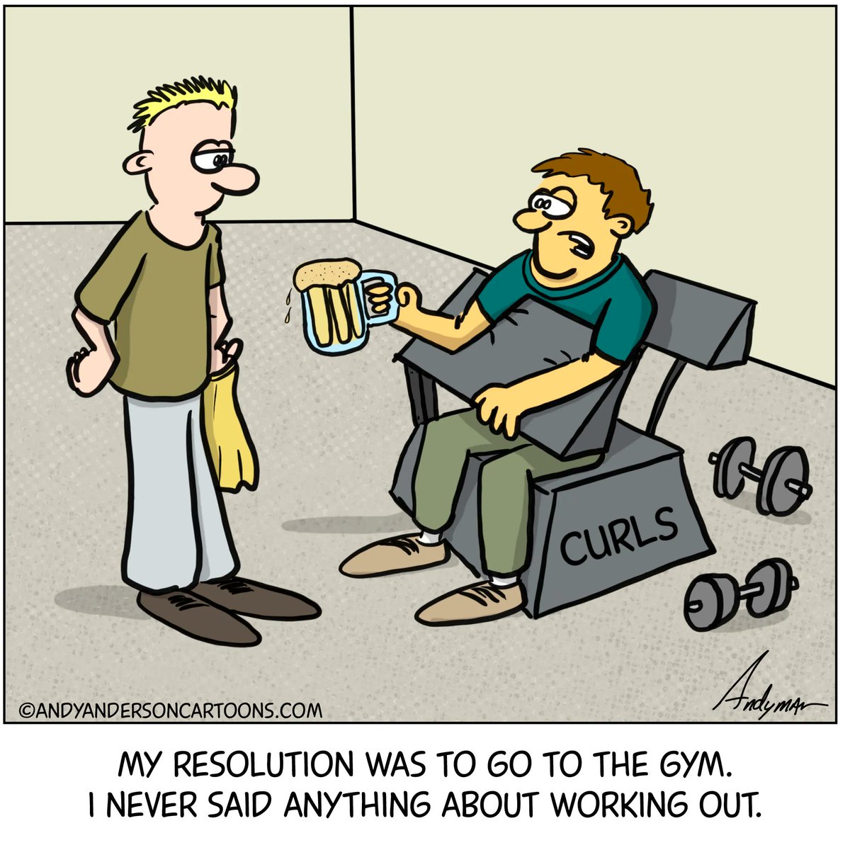 heyAndyman's tweet photo. A week later - who's still going to the gym?

If this made you laugh, share it, and follow for more. https://t.co/3mUAg9svqw

#Cartoons #Comics #Humor #jokes #webcomic #webtoon #funny https://t.co/yEHKYe0apr
