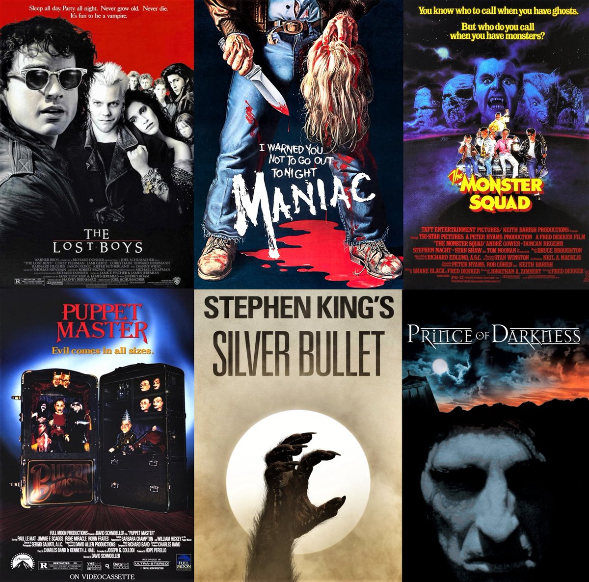 HorrorCarnival's tweet photo. Which one of these six films do you like best? https://t.co/jrfDHIi5Sf