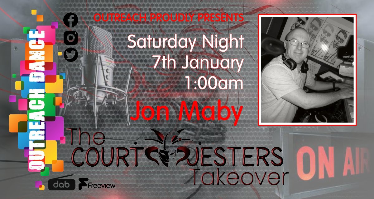 Don't forget tonight.. Tune into The Court Jester's Takeover at 1am (UK) on Outreach Radio or Outreach Dance outreachradio.co.uk or outreachdance.co.uk to catch @DJjonmaby
#thecourtjesterstakeover #courtjestersa #outreachradiouk #musicconnects #musicheals #musicislife