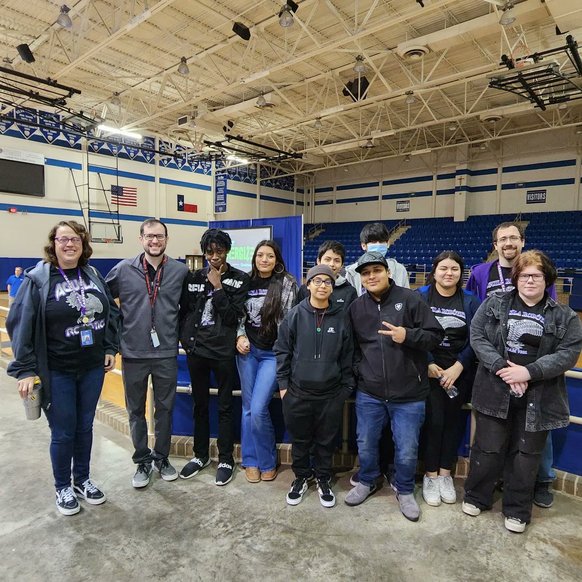CardwellPrep's tweet photo. Our Cardwell Team Aguila Robotica is attending the First Robotics Kick Off event. @FIRSTinTexas #firstintexas #firstrobotics #cardwellstrong #dpvils https://t.co/fGhRHkDCoH