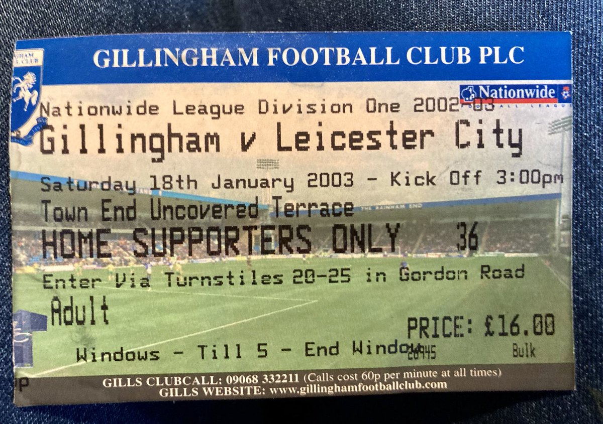 Quite by chance I stumbled across this. Almost 20 years to the day albeit with a very different result to today. The Gills won 3-2 then! #gills