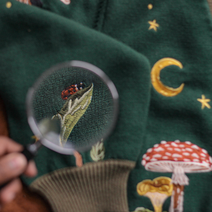 knockthrice's tweet photo. sneak peak at my forest forager cardigan 🍄🔎🍃 pre-order drops on jan 21 and i am so so soOo excited! https://t.co/KMTndjbFJI