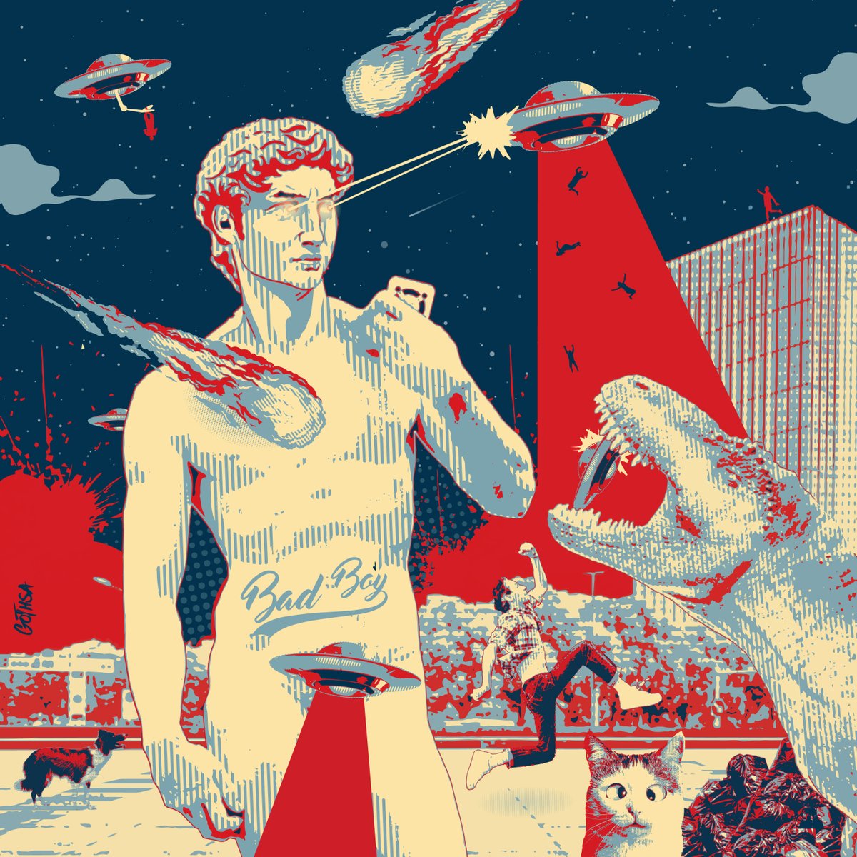calileo's tweet photo. A giant among men (and invaders) created by @nftgothsa shows the bravery of Ethos as he stands tall and protects the world against great danger.
A stellar 3rd category #EthosOne entrant. https://t.co/JDqbjJe3xp