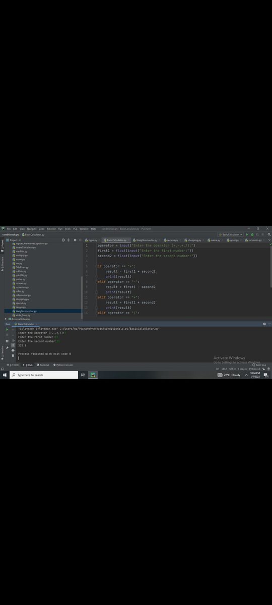 ItsShashikant17's tweet photo. Day 2 of #100DaysOfCode #100daysofcodechallenge #learning #coding built weight convertor and basic calculator using Python . https://t.co/IZEsZlyFo4