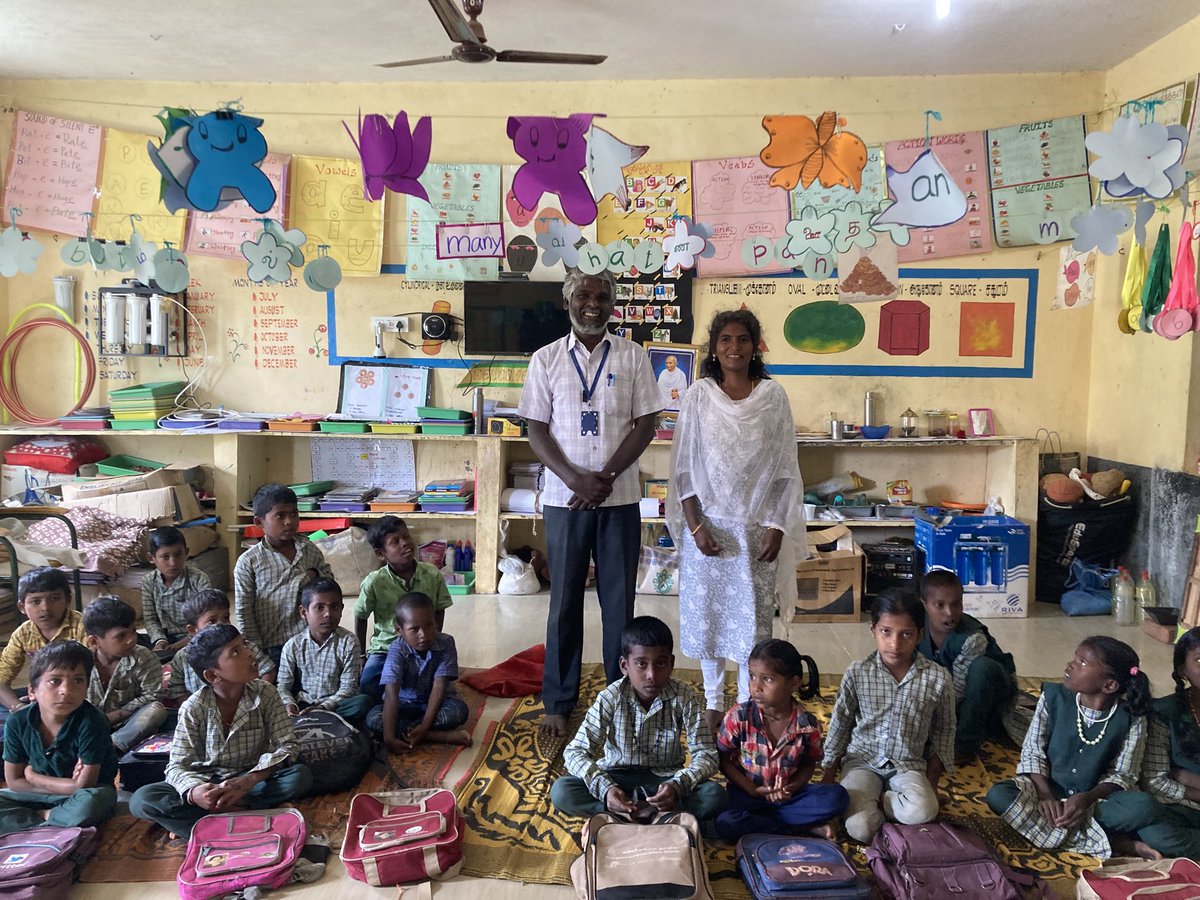 A #GovernmentSchoolTeacher from #Tirunelveli is working for the education of tribal children in #Kodakarai village, #Hosur. His wife has shifted with him &amp; shares his tryst ! teaching more than what books tell, they clean the toilets  also for children! 
children &amp; their heros!