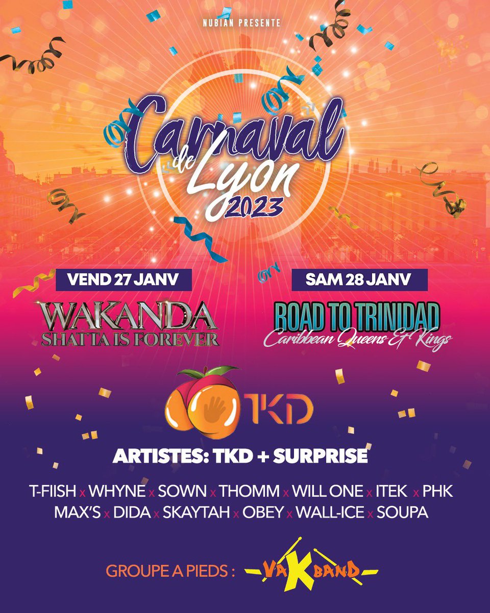 Nubian_ev's tweet photo. CARNAVAL DE LYON 2K23
27 &amp; 28 Janvier https://t.co/3cIGnAKmgJ
