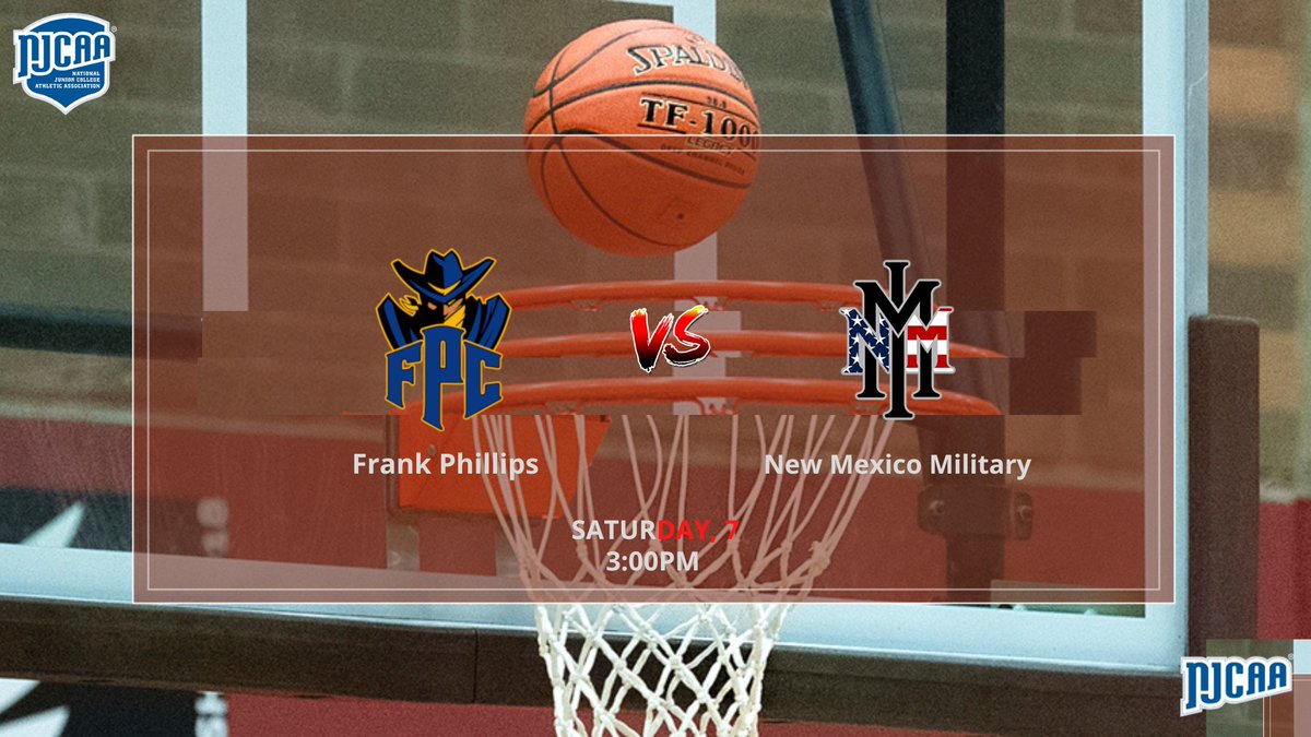 NJCAA Region 19 (@njcaaregion) on Twitter photo π¨GAMEDAYπ¨
π New Mexico Military π Frank Phillips
β’β°3:00 PM
π
Saturday, January 7/2023
β’πΊ bit.ly/NjcaaNetworkcom
<a href="/FPC_MBB/">Frank Phillips MBB</a> <a href="/CoachRielly/">Brandon Rielly</a> <a href="/CoachSautter/">Coach Sautter</a>
<a href="/Tha_realSadat/">Mustafa Lawrence</a> π¨GAMEDAYπ¨
π New Mexico Military π Frank Phillips
β’β°3:00 PM
π
Saturday, January 7/2023
β’πΊ bit.ly/NjcaaNetworkcom
<a href="/FPC_MBB/">Frank Phillips MBB</a> <a href="/CoachRielly/">Brandon Rielly</a> <a href="/CoachSautter/">Coach Sautter</a>
<a href="/Tha_realSadat/">Mustafa Lawrence</a>