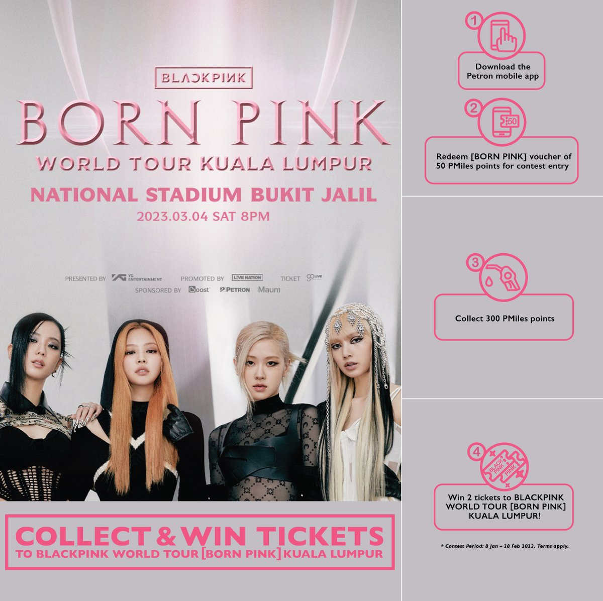 📢BLINKs, you'd want to DDU DU DDU DU all you can  to win tickets to watch BLACKPINK WORLD TOUR [BORN PINK] KUALA LUMPUR*. T&amp;C apply bit.ly/3GvY8JQ
#BLACKPINK #블랙핑크 #WORLDTOUR #BORNPINK
#BLACKPINK_WORLDTOUR #BLACKPINK_BORNPINK #PetronMalaysia #PetronBLACKPINK
