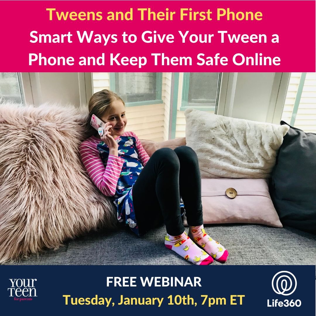 WEBINAR: Smart Ways to Give Your Tween a Phone and Keep Them Safe Our experts will provide expertise on internet safety and tips for protecting your tween online January 10, 7pm ET Register today and receive a bonus: printable family phone contract ytmparentingcourses.com/life360-webina…