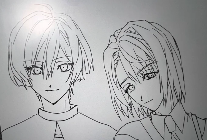 🐍🐗wip  自カプ描き初め 