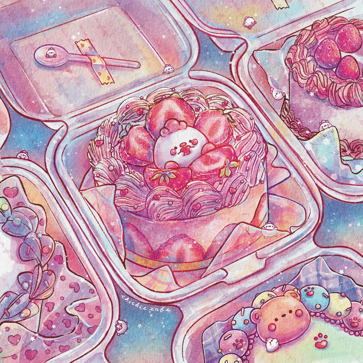 ChickieCafe's tweet photo. 🍰 Sweet Bento Cake 🍰 

#bentocake #cake #cutecake #procreate #digtalart https://t.co/6XxArc6RMf