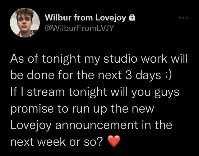 Wilbur tweeted on his private!