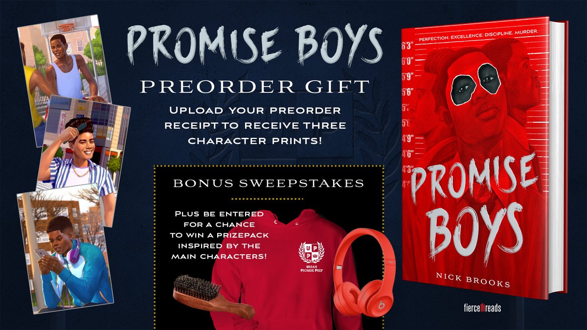 Ready for a book that's The Hate U Give meets One of Us Is Lying?

Preorder PROMISE BOYS by @whoisnickbrooks & upload your receipt to receive a set of character cards by @artofmachira + be entered into an epic sweepstakes! https://t.co/3s4W1xX5B9 https://t.co/aOutUvP5W7