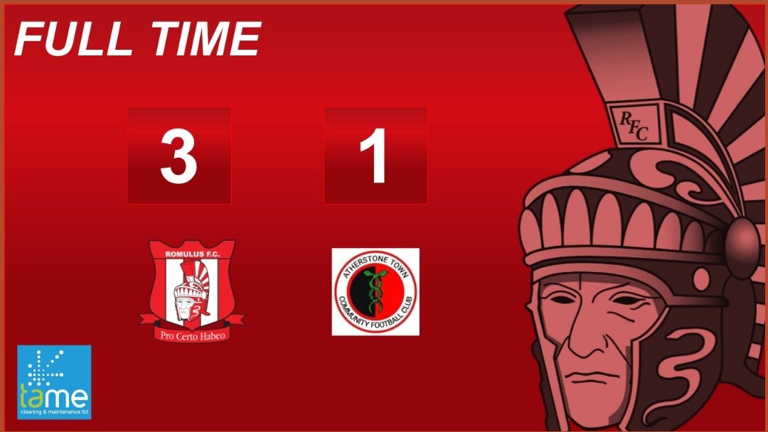 ⏱️ 𝗙𝗨𝗟𝗟 𝗧𝗜𝗠𝗘 ⏱️

What a turnaround! Romulus are victorious against <a href="/FCAtherstone/">Atherstone Town Community FC</a> courtesy of no less than three second half goals!! GET IN THERE!!!!!!

⚽️ <a href="/umarz8/">Umar Zaman</a>
⚽️⚽️ Luke KEEN

(3-1) | #RomulusMatchday #UTR❤️🤍