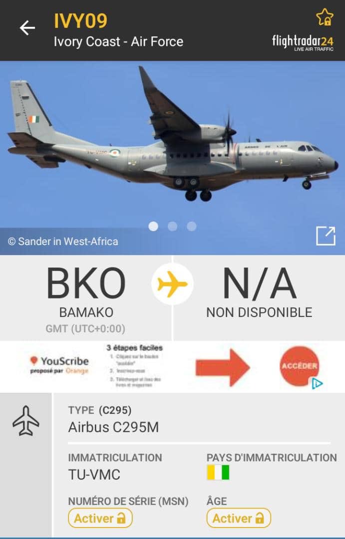 #Mali-CI-Togo- l'avion transportant les 46 militaires ivoiriens qui ont bénéficié de la grâce présidentielle au Mali a décollé ce 7/01/2023 de l'aéroport international de Bamako pour Lomé avant de regagner Abidjan! Fin d'une histoire... Début d'une autre?
