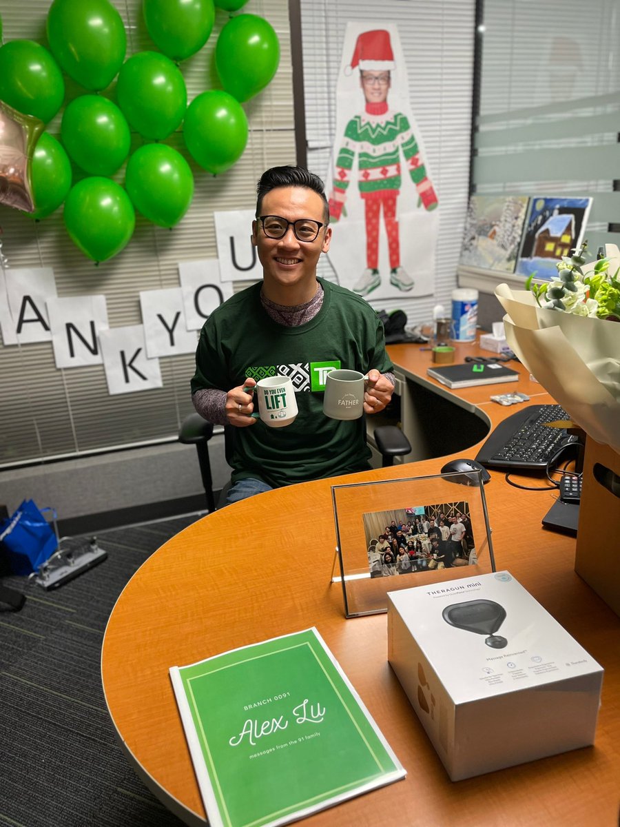 We had to make sure <a href="/AlexLu_TD/">Alex Lu</a> ‘s last day at 91 was memorable and yes we made him cry. Your leadership and spirit will be missed here and wish you all the best at your new branch! Thank you for all you did for us Laoban! <a href="/steventsangaris/">Steven Tsangaris</a> <a href="/zacharylordTD/">Zachary Lord</a> <a href="/juliearmour_td/">Julie Armour</a>