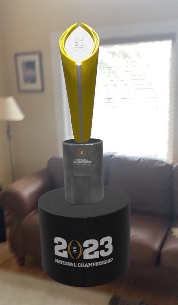 GlenAlpineGuy's tweet photo. @jonasbrothers @CFBPlayoff @ATT @BancStadium #AR #hologram of #CFBPlayoff #trophy - powered by @IPtechAR

On @CFBPlayoff app

@GeorgiaFootball @TCUFootball #GoDawgs #GoFrogs #NattyFrogs #DawgNation #NationalChampionship @DawgNation @KelseaBallerini #KelseaBallerini @TieraMusic #TieraKennedy @PTXofficial #Pentatonix https://t.co/81HCxW700E