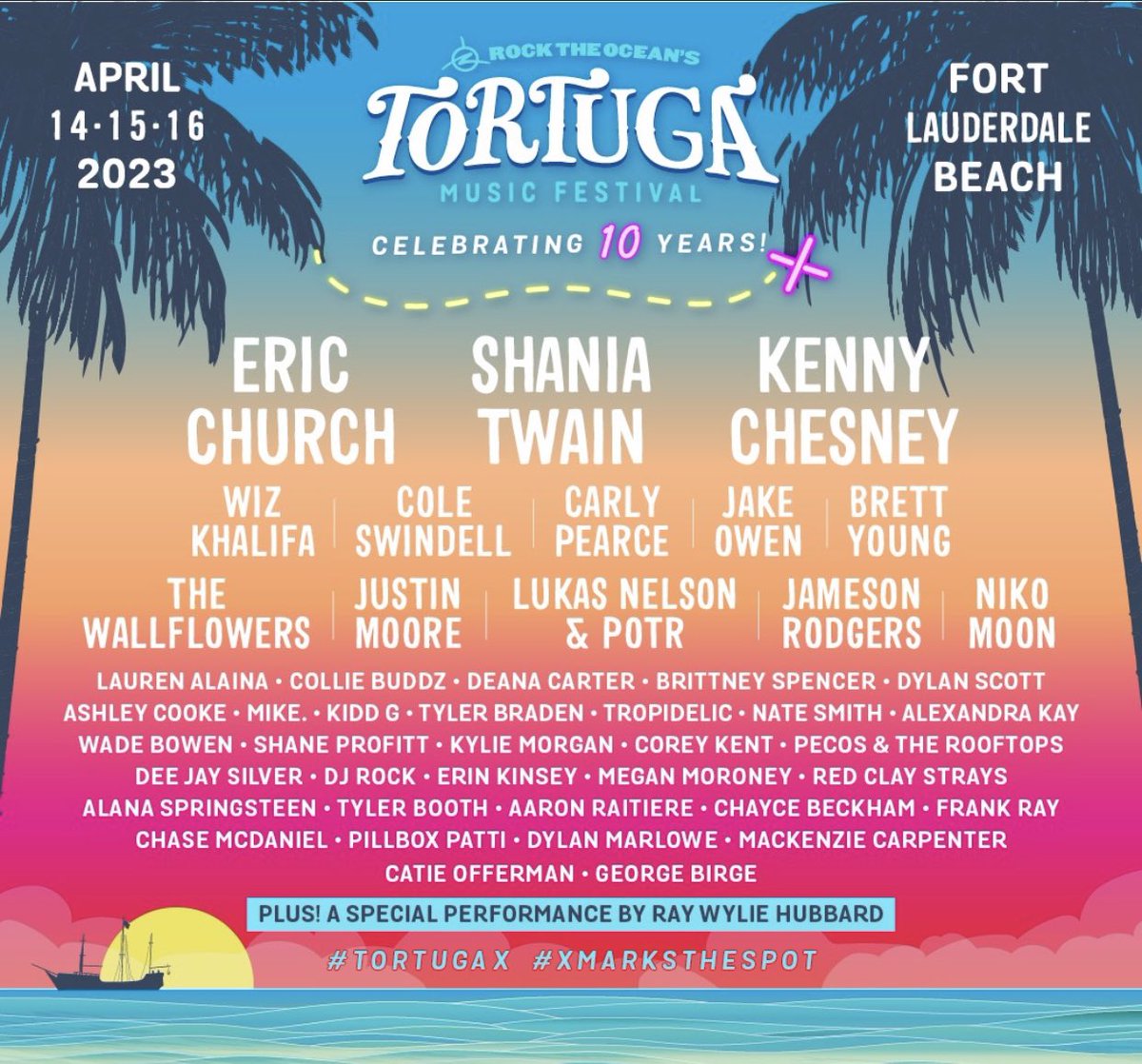 South Florida! April 2023 - Hope to see you all at the Tortuga Music Festival! #tortugamusicfestival2023