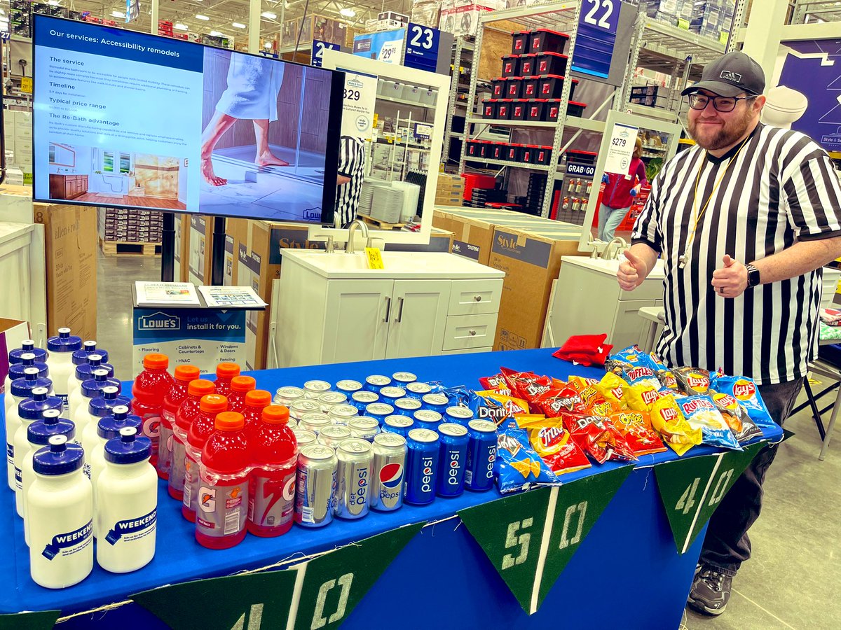 Annette2260's tweet photo. Tailgate party at @lowes2260 🏈🎉 Corn hole, snacks, giveaways &amp; more! @gerald2260 @carlosR1661 https://t.co/9ZVuwUTe8N