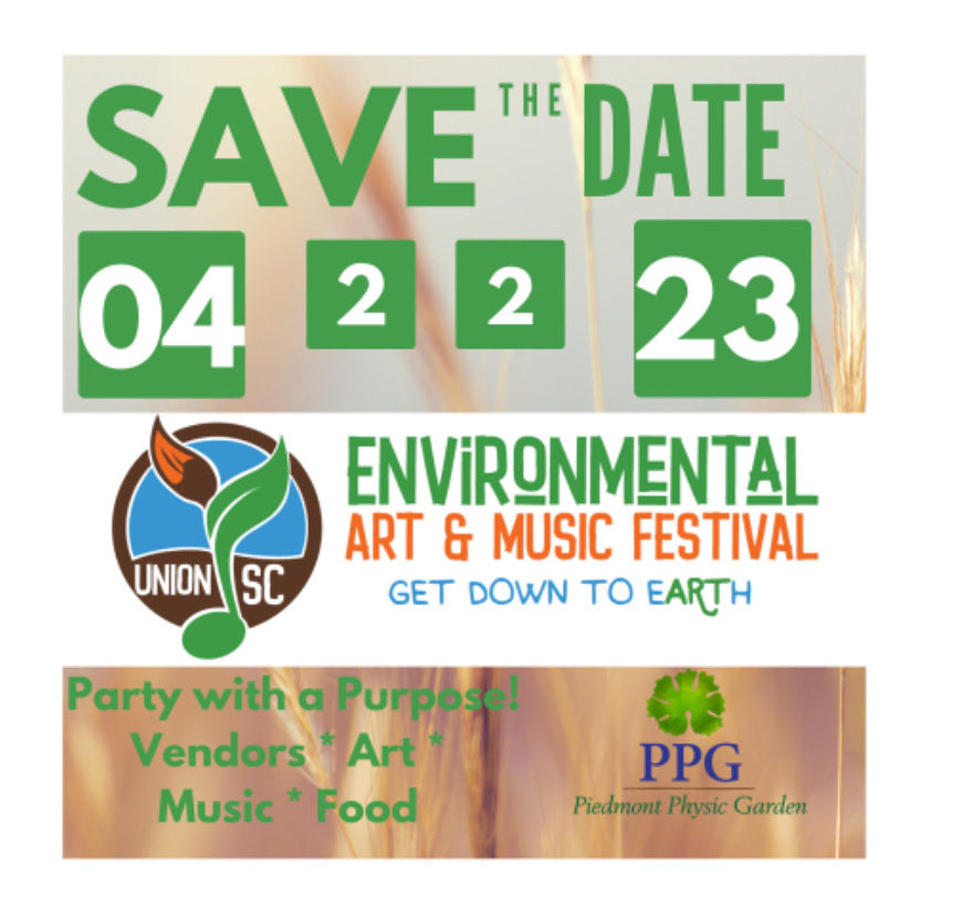 PiedmontPhysic's tweet photo. We look forwarding to hosting the Environmental Art and Music Festival @UnionEAMF on April 22nd #discoversc #southcarolina #getdowntoearth #artfestival #musicfestival https://t.co/m8uIAu8ImJ
