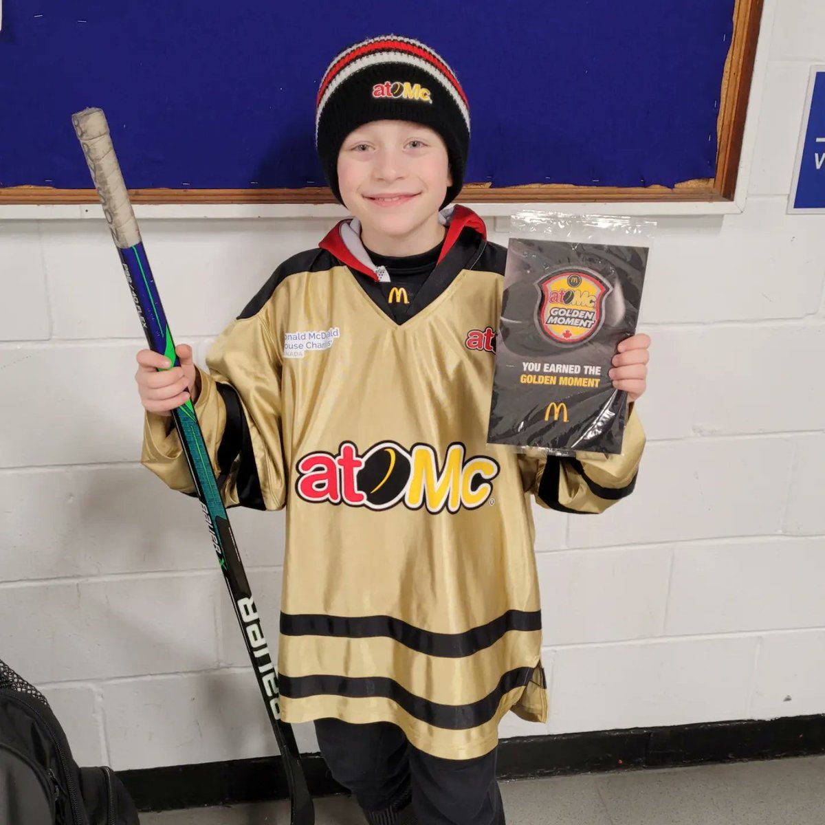 ShawnCation's tweet image. Bryson's was awarded the @McDonaldsCanada Golden Jersey, Hardest Worker of the game today! @AnnaCation and I couldn't be more proud of him, as he has been determined this year to put in a great effort everytime he is on the ice! #atomchockey #proudparents @smhaRams