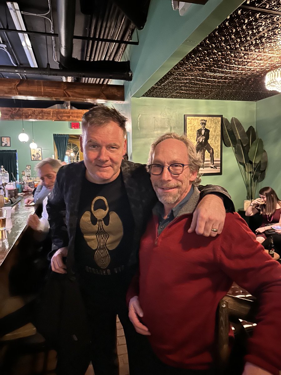 LKrauss1's tweet photo. With wonderful trumpet player Michael Fulton at mahoganyjazz_hall in New Orleans last night. Here for ⁦@Quillette⁩ Social tonight:) https://t.co/vLjxHwTPpt