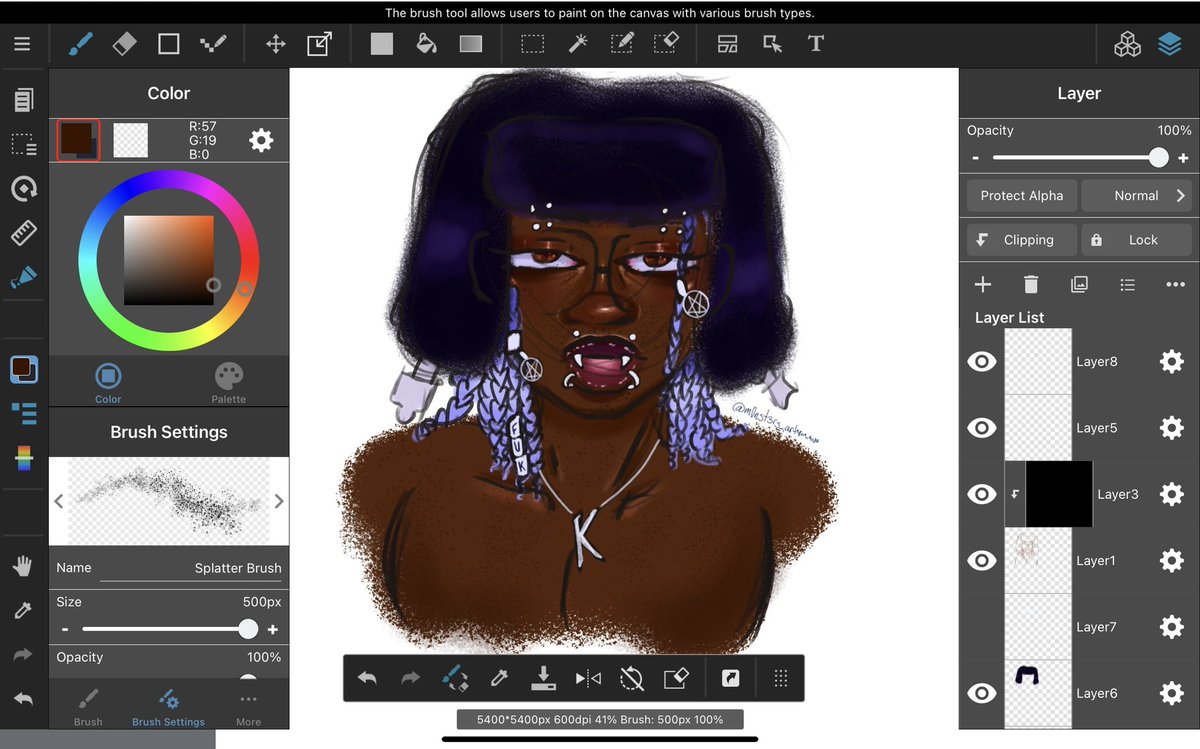 bimboyalt's tweet photo. hi ik know i took a long ass break from drawing but i’ve been so busy n tired,, here’s a little doodle to make up for it until i get inspo again #bipocartist @blackart https://t.co/GN78vwuzil