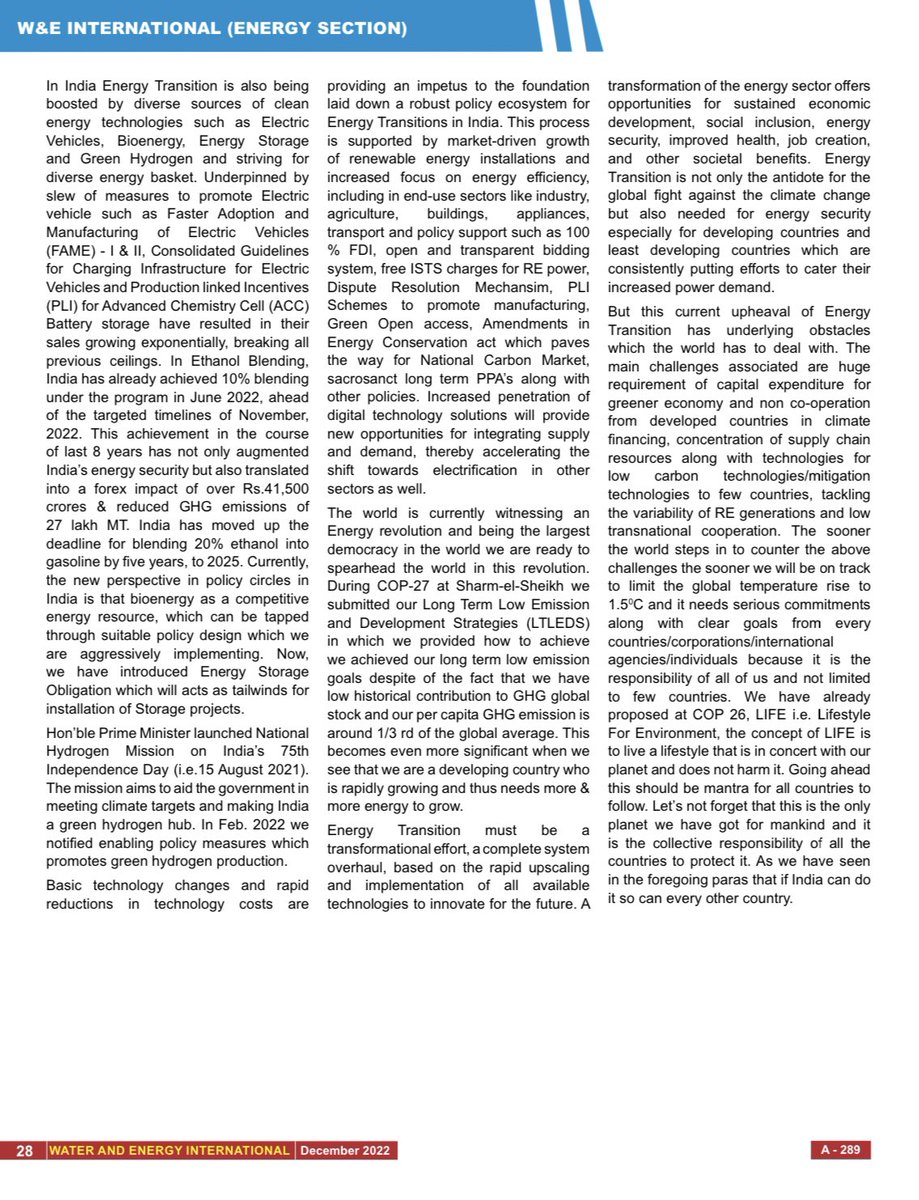 Sustainable is attainable. Our country is showing the way….
#energytransition #india