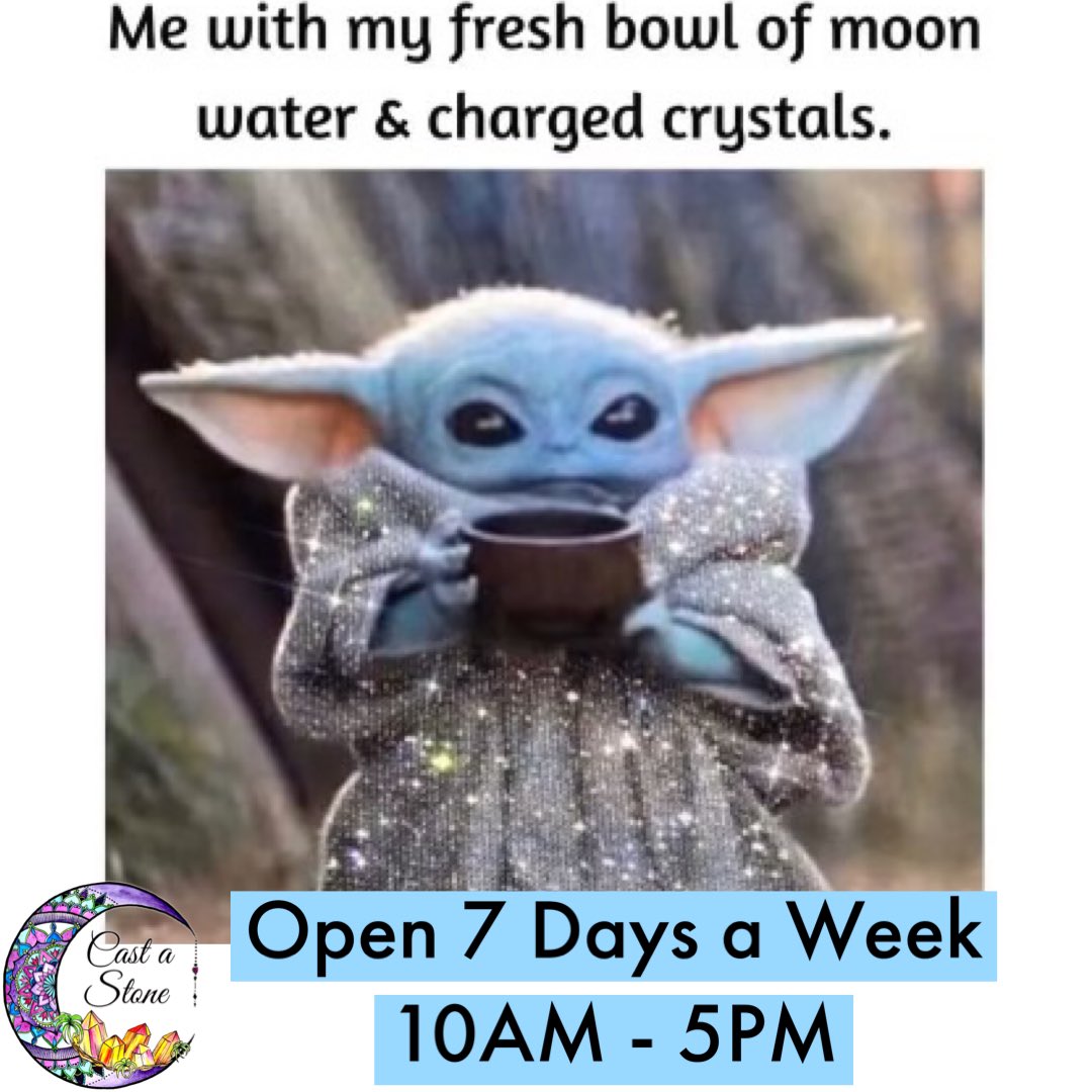 Happy weekend! We hope you enjoyed the Full Moon 🌕. Don’t forget you have the whole weekend now to come enjoy crystals with us🥳 

Stop in today or shop online!
We are open ☀️ Mondays thru Sundays
10AM - 5PM 🌙
Always open 24 hours a day at Castastone.com!