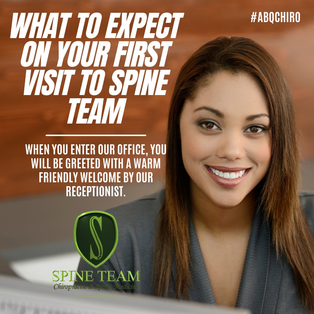STCSportMed's tweet photo. When you enter our office, you will be greeted with a warm friendly welcome by our receptionist. 😀 

#SpineTeamChiro #adjustment #chiropractor #abq #abqchiro #health #friendly https://t.co/HNg3TXxV8U