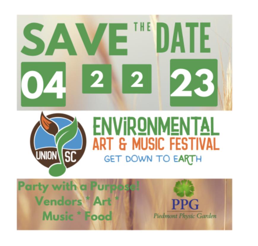 UnionEAMF's tweet photo. We look forward to seeing you at the Piedmont Physic Garden @PiedmontPhysic in Union, South Carolina on Saturday, April 22, 2023! #scfestival #unionsc #UpstateSC #getdowntoearth #naturesbeauty https://t.co/R1CbCrBYXH