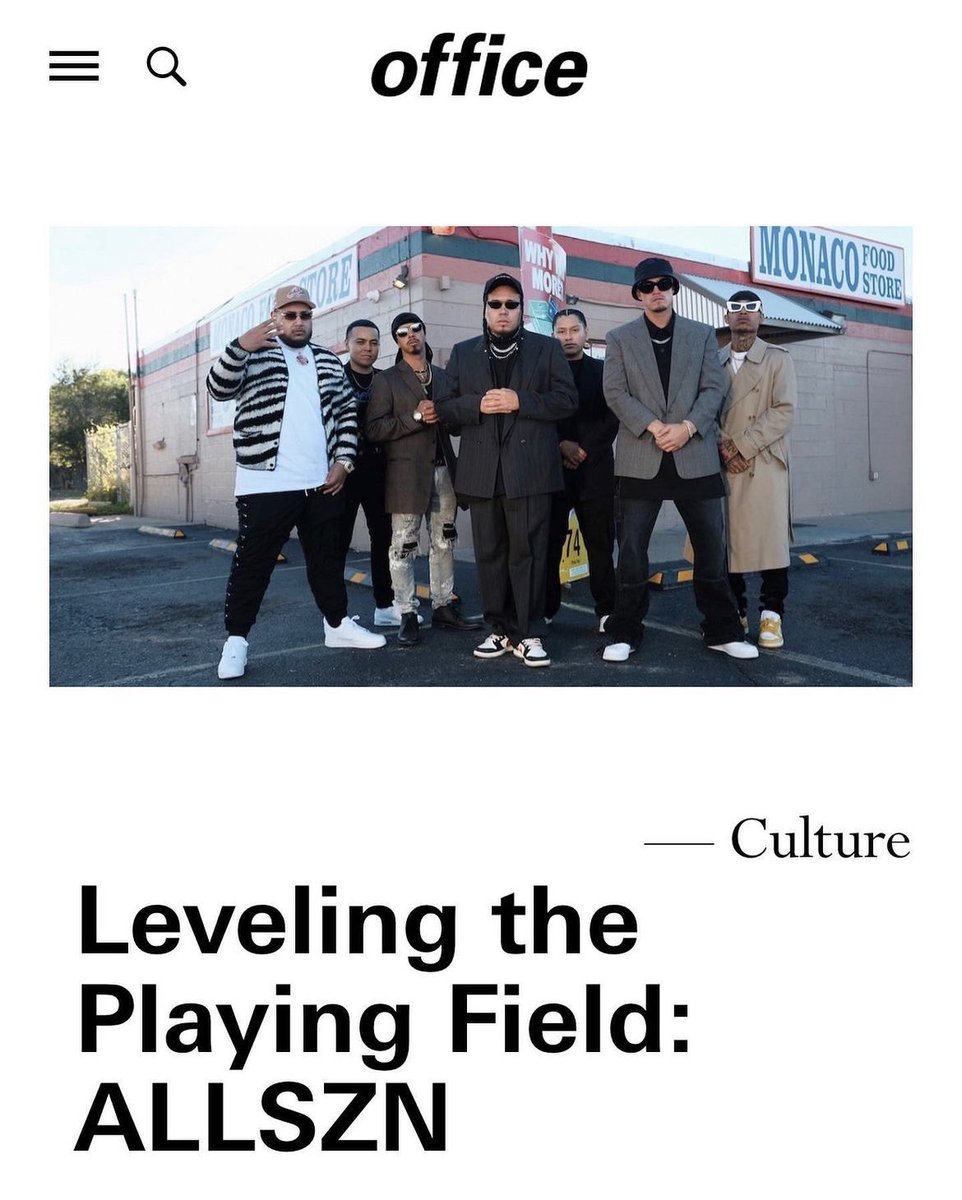 don’t shoot much editorial but excited about this one.

Leveling the Playing Field: ALLSZN for Office Magazine. 

ALLSZN is a native-owned music, film &amp; fashion label that’s cultivating community and uplifting young indigenous voices across the US. 

officemagazine.net/leveling-playi…