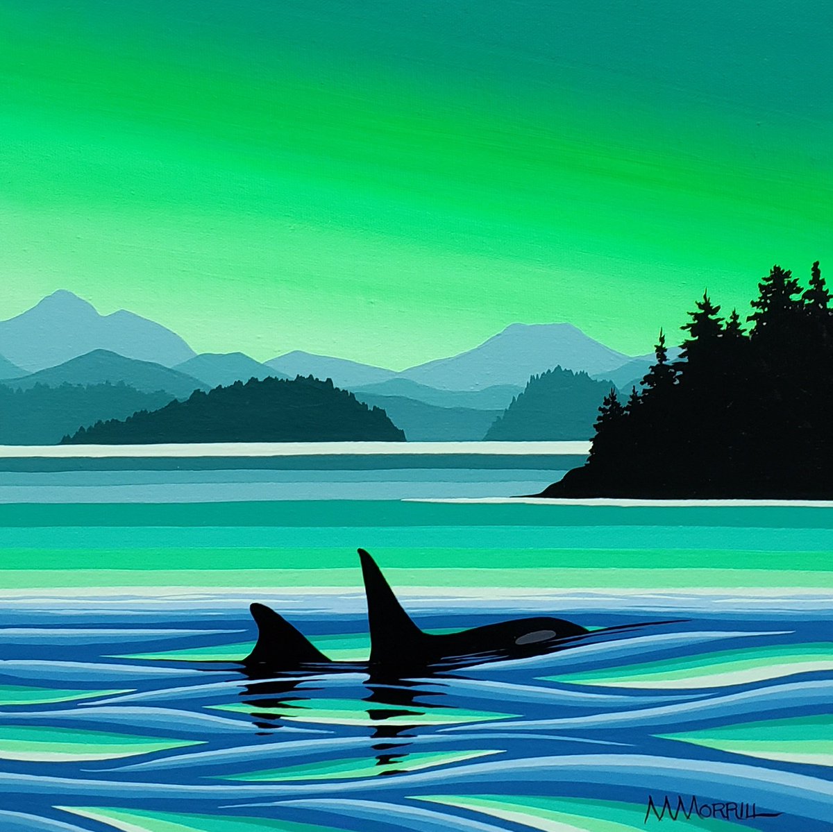 Emerald Sky XIII
12x12 acrylic on canvas 
etsy.com/ca/shop/Monica…