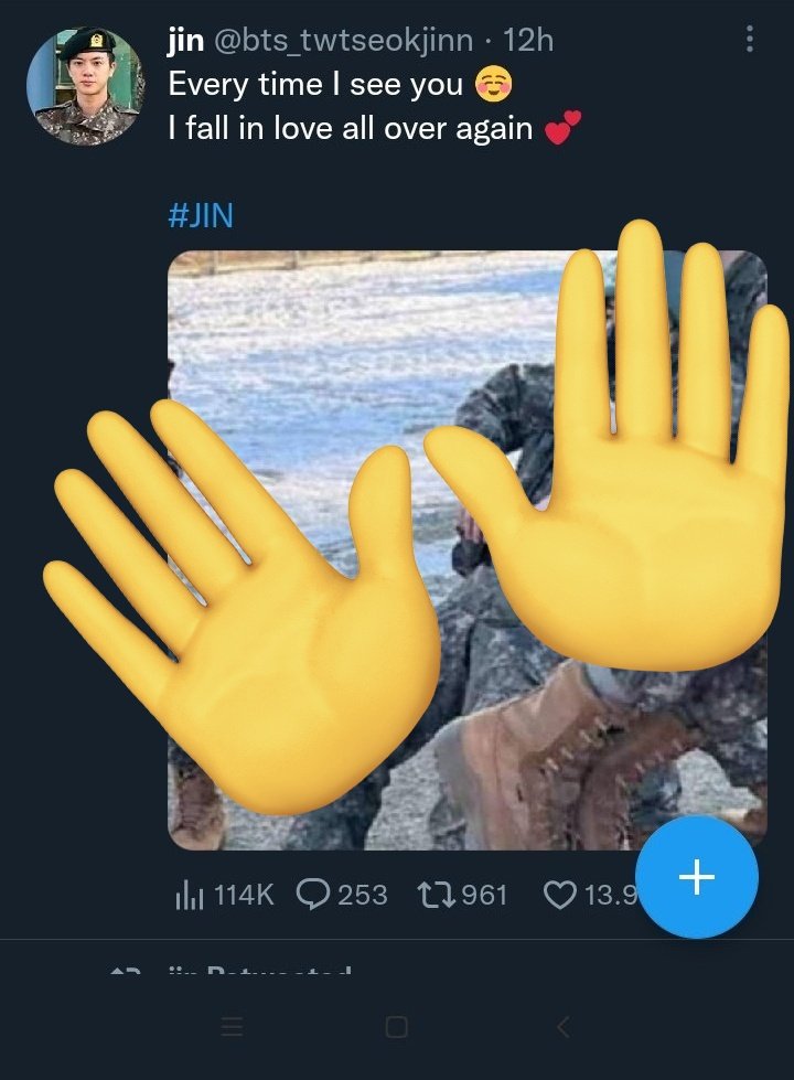SIMP4KNJ's tweet photo. @/bts_twtseokjinn this 
 account is continuously posting Jin's private moments of his military camp training centre . do report and block , don't engage ! 🚨

link : https://t.co/0G81cAROTr https://t.co/rRqBR9AZKK