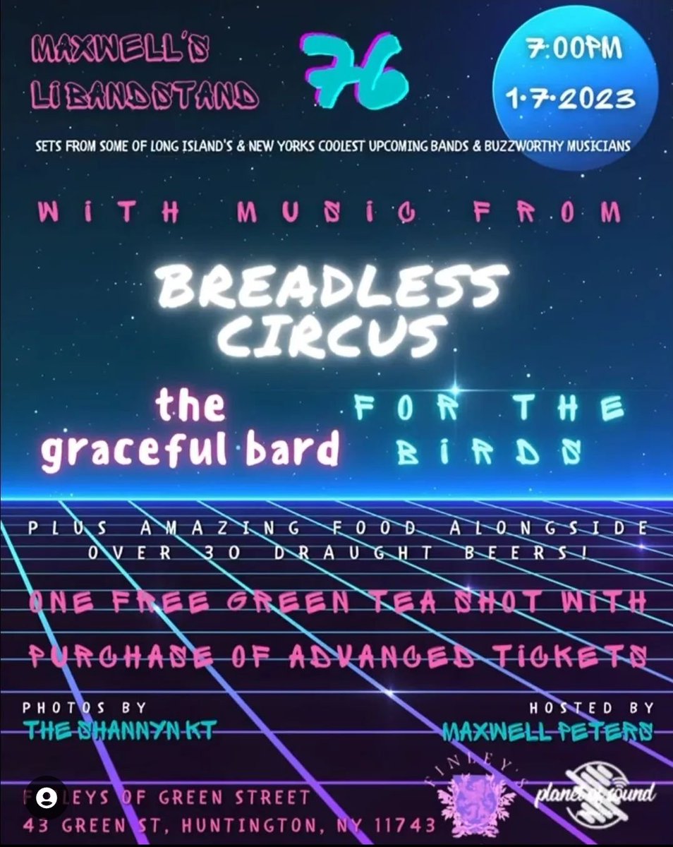 thegracefulbard's tweet photo. ❤️🌈NY PEEPS: Come see me do my thing live, we can have beverages and shoot the shit. $15 at the door, tell them TheGracefulBard sent ya so I can afford to get gas on the way home lol!

#longisland #livemusic #newyork #nymusic #huntington #twitch #tour #li https://t.co/c96PgkJxTa