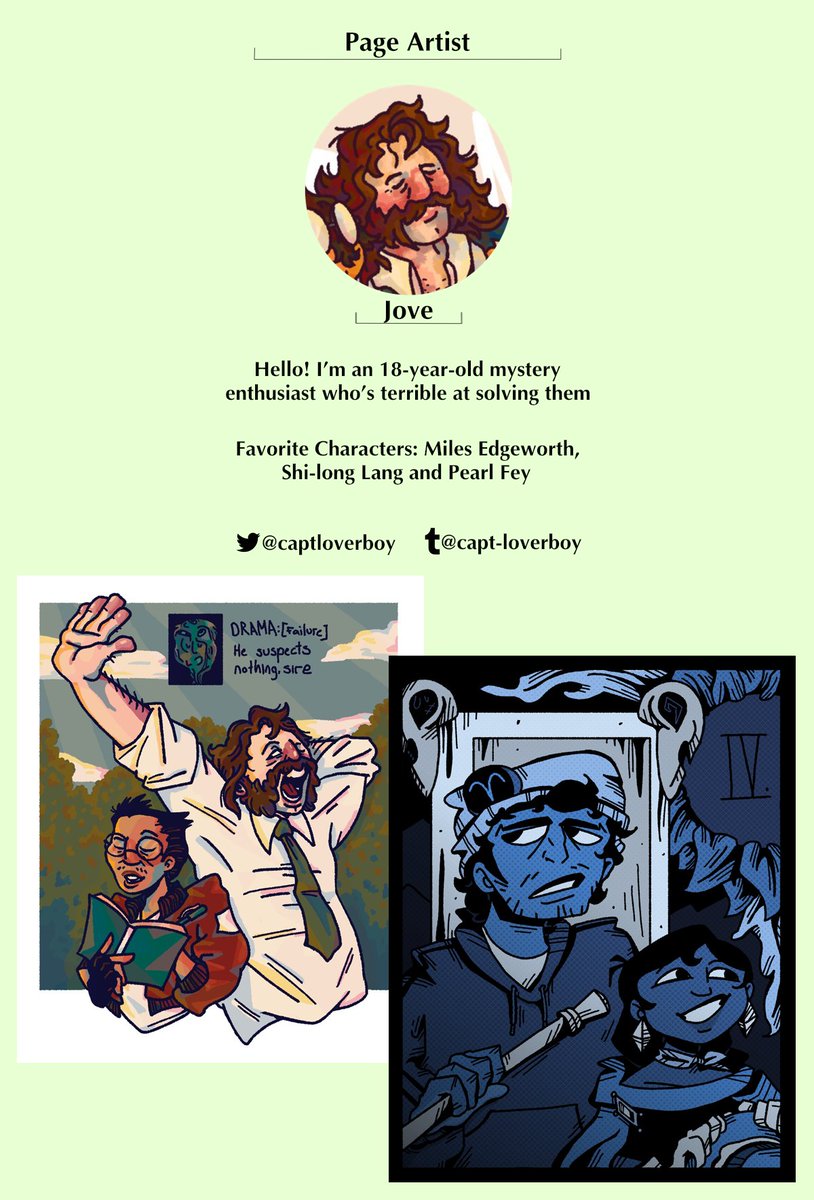 CONTRIBUTOR SPOTLIGHT 

<a href="/captloverboy/">Miles Jove 🪩🧌</a>

We're super excited to have Jove as a page artist for the zine!