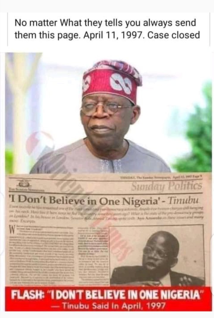 KingDem231's tweet photo. @SavvyRinu @GazetteNGR He doesn't believe in one Nigeria 🥴 https://t.co/LGaISCOaio