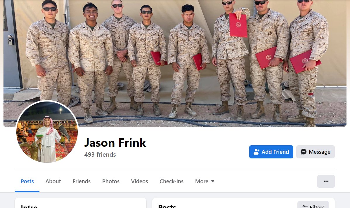 @ChudsOfTikTok I think this is a match. I'll delete this if it's wrong. Jason Frink; Sergeant; Marine; graduated HS from Arlington, NE in 2017. facebook.com/jason.frink.56 twitter.com/j_frink2 instagram.com/jason_frink/