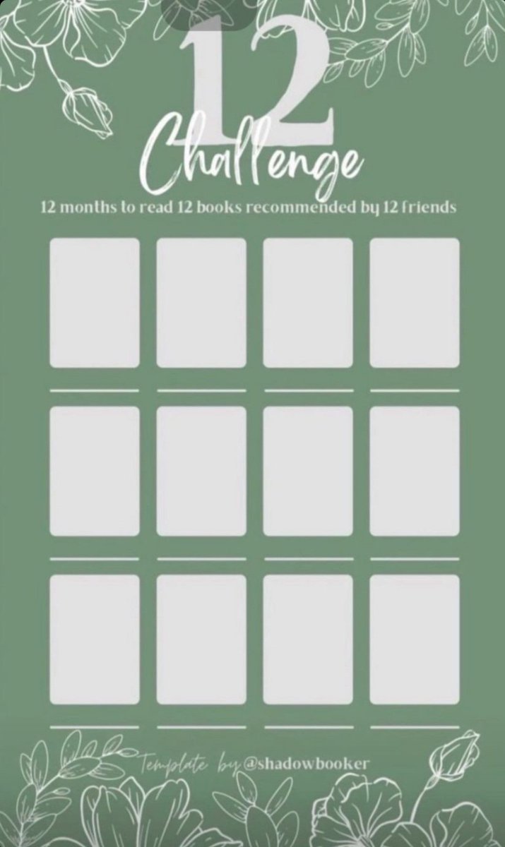 Okay #booktwt I'm a bit behind planning my challenges for the year! So help a girl out! 

12 books from 12 friends in 12 months ❤️ 

#BookTwitter #BookRecommendations