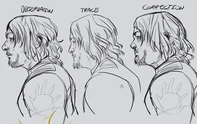 It's important to check yourself sometimes and see what's making someone look slightly...off. I find this very interesting and helpful putting it side-by-side. 
I know my observational skills could use improvement. 
He's got a unique look I want to retain~ 