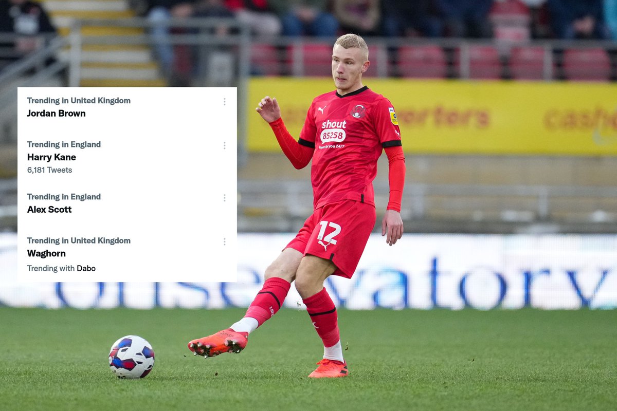leytonorientfc's tweet photo. How did Jordan Brown do at centre-back, you ask?

He's currently trending in the United Kingdom 😂

Good work, @jordbrown4 👏

#LOFC #OneOrient https://t.co/UbX55Tdet3