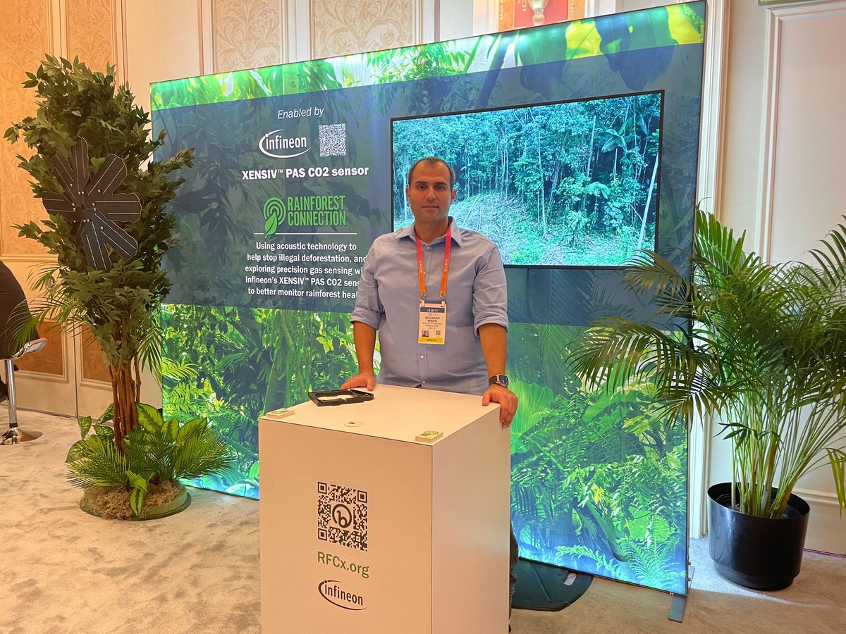 RainforestCx's tweet photo. Wanna talk future? #ces2023 has been THE place! Together with @Infineon we've created & demoed an incredible solution to global #forest #preservation. In terms of creating a better future, we believe in #UsingTechtoProtect & collaborations like this are going to help us get there https://t.co/ecYQyuAXkJ