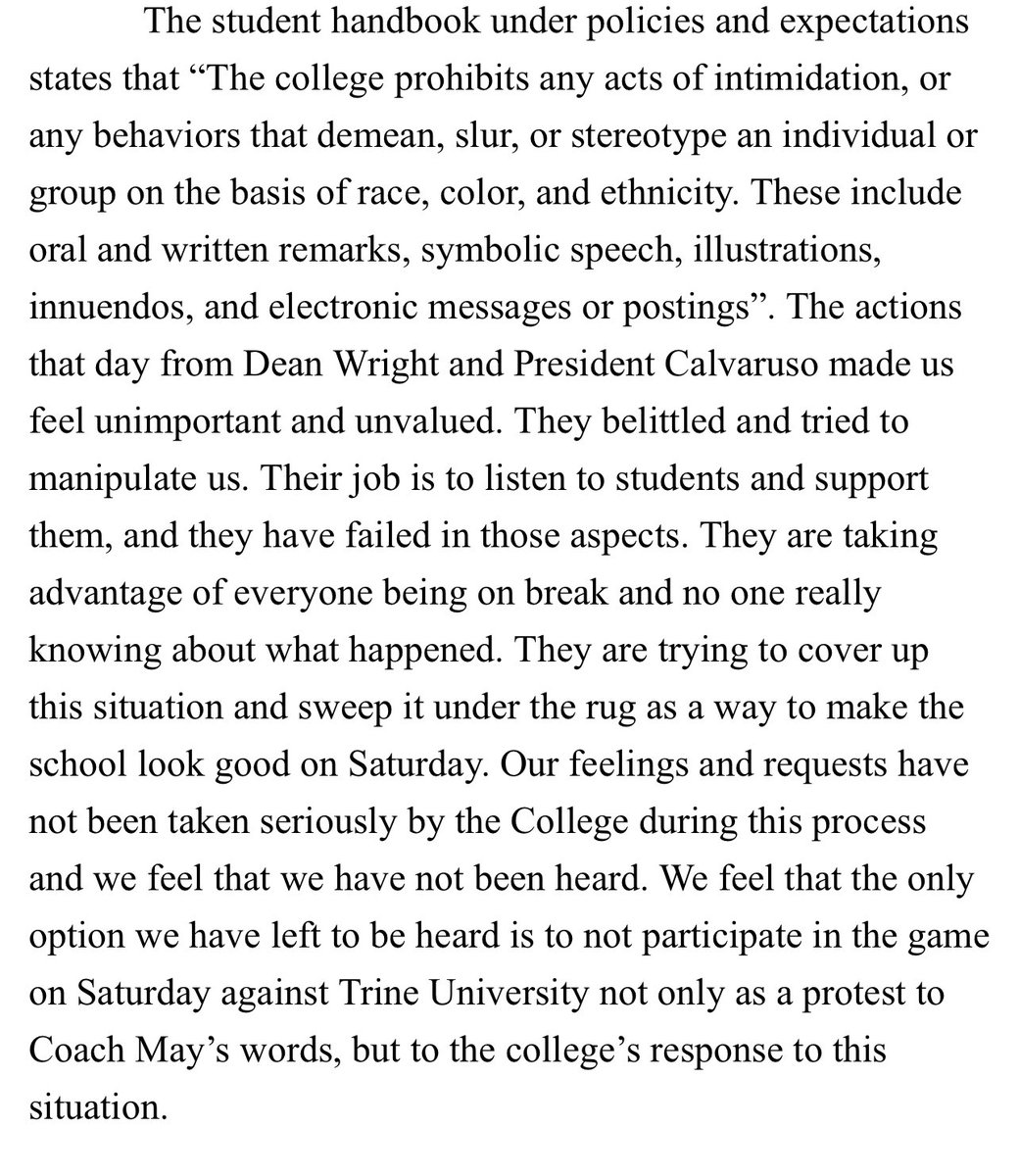 itsAntWright's tweet photo. I was given permission to post the full document in relation to today’s protest of ten Albion basketball players https://t.co/7VAiiEginJ