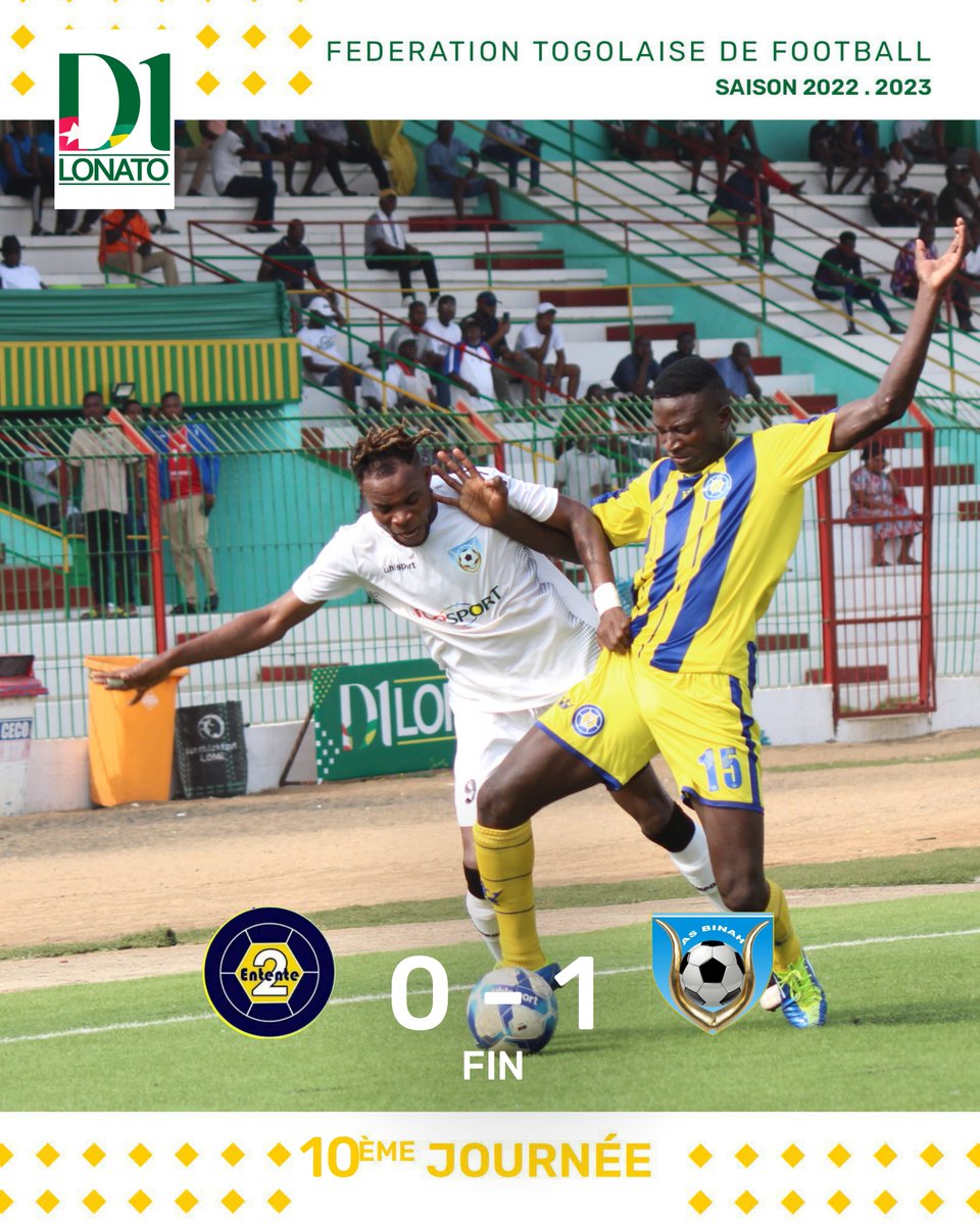 FtfTogolaise's tweet photo. 🔴#D1LONATO - Match avancé de la 10ème journée

#ENTENTEII  0⃣ 🆚 1⃣ #ASBINAH (Jesam Bénédict UKET  ⚽️83') https://t.co/35c5cT4XDF