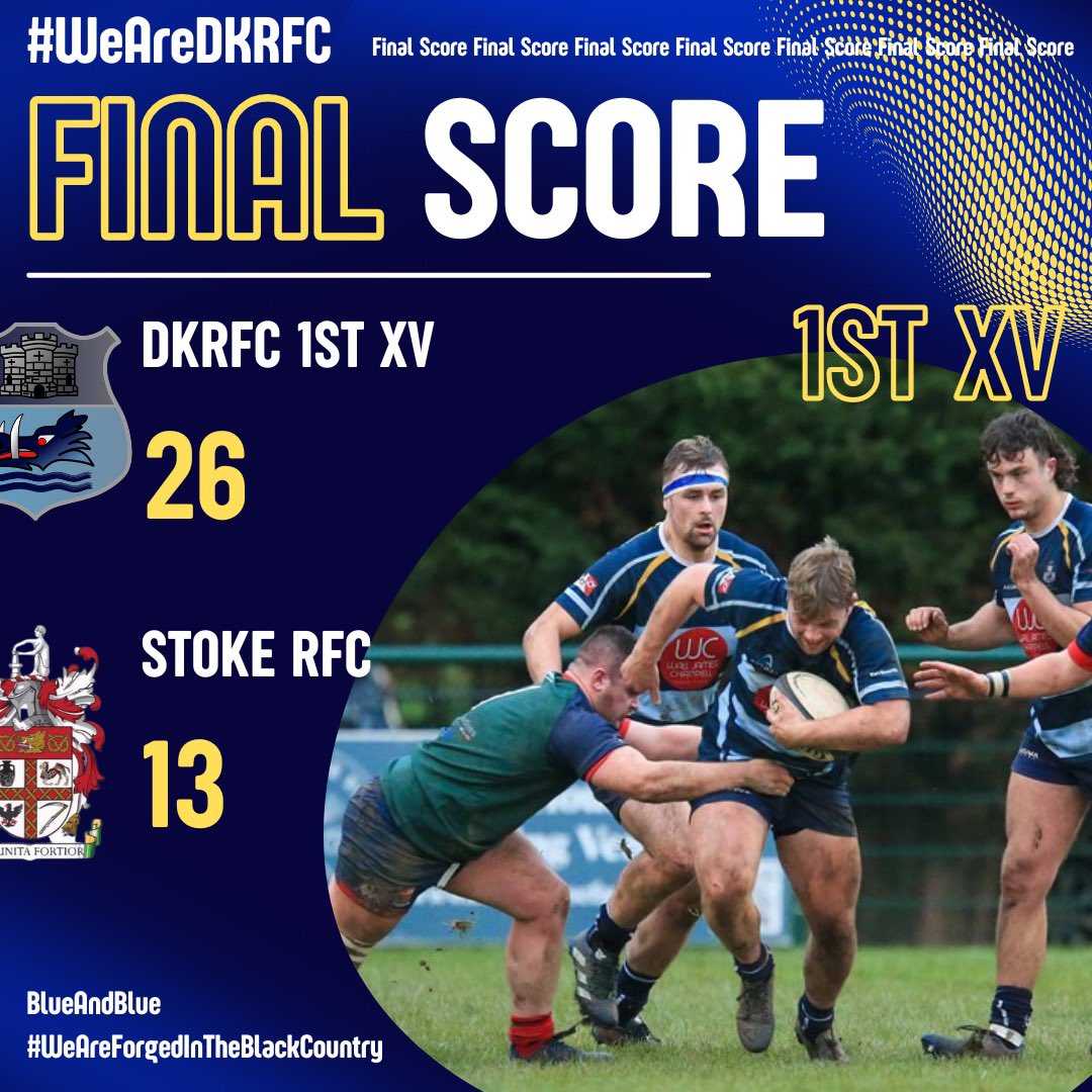 DKRugbyClub's tweet photo. 💥 First game of the New Year... and it's a WIN for our 1s!
🏉 Next week away at Bridgnorth.
👏 Well done to everyone who played today!
#WeAreDKRFC #itsawin #congratsboys #awaynextweek #WeAreForgedInTheBlackCountry https://t.co/BdS3IMp2dg