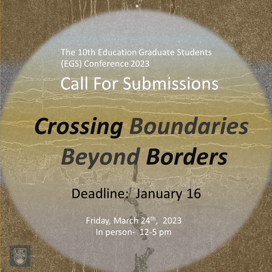 Our conference deadline for proposals is nine days away. 
Please email to edcpgradpeeradvisor@gmail.com by January 16th for the 10th Education Grad Students Conference on March 24th.