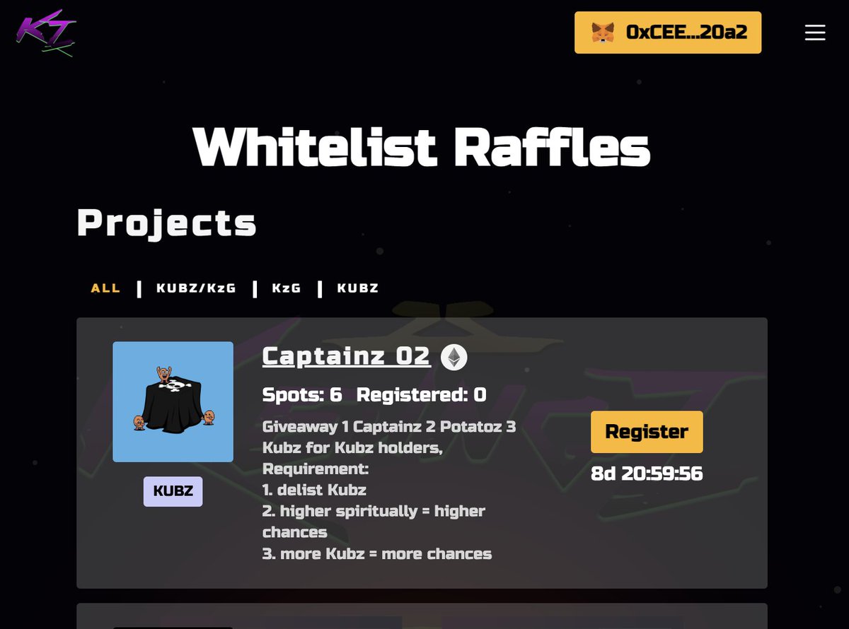 Degen love giveaway. Grab a Kubz to join now!

Hold &amp; Earn 2000+ ETH prize, Kashapon in Q2

1️⃣follow <a href="/keung/">Keungz ❤️ WELL3</a> + like + rt
2️⃣tag friend
3️⃣register: keungz.com/raffles